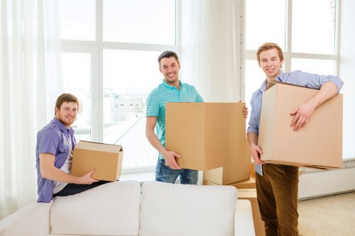 Man and van team handling a small property move