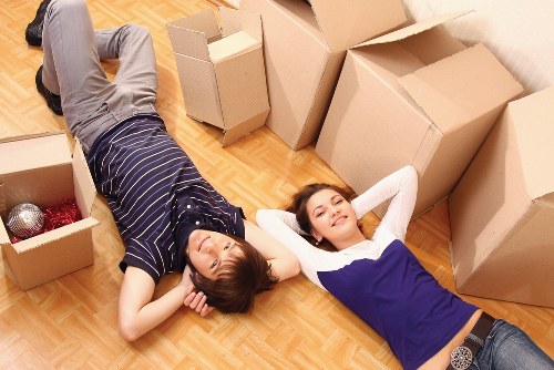 Packed boxes prepared for small removals in Cranham
