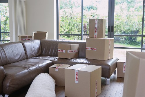 Professional movers loading furniture into a van